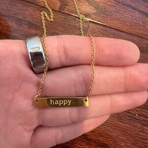 gold ‘happy’ necklace